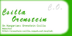 csilla orenstein business card